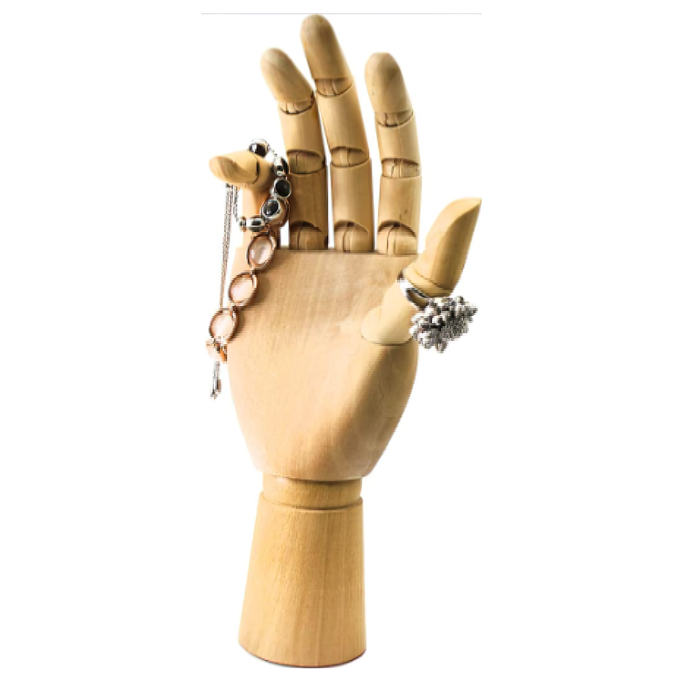 Wooden Hand Jewelry Holder