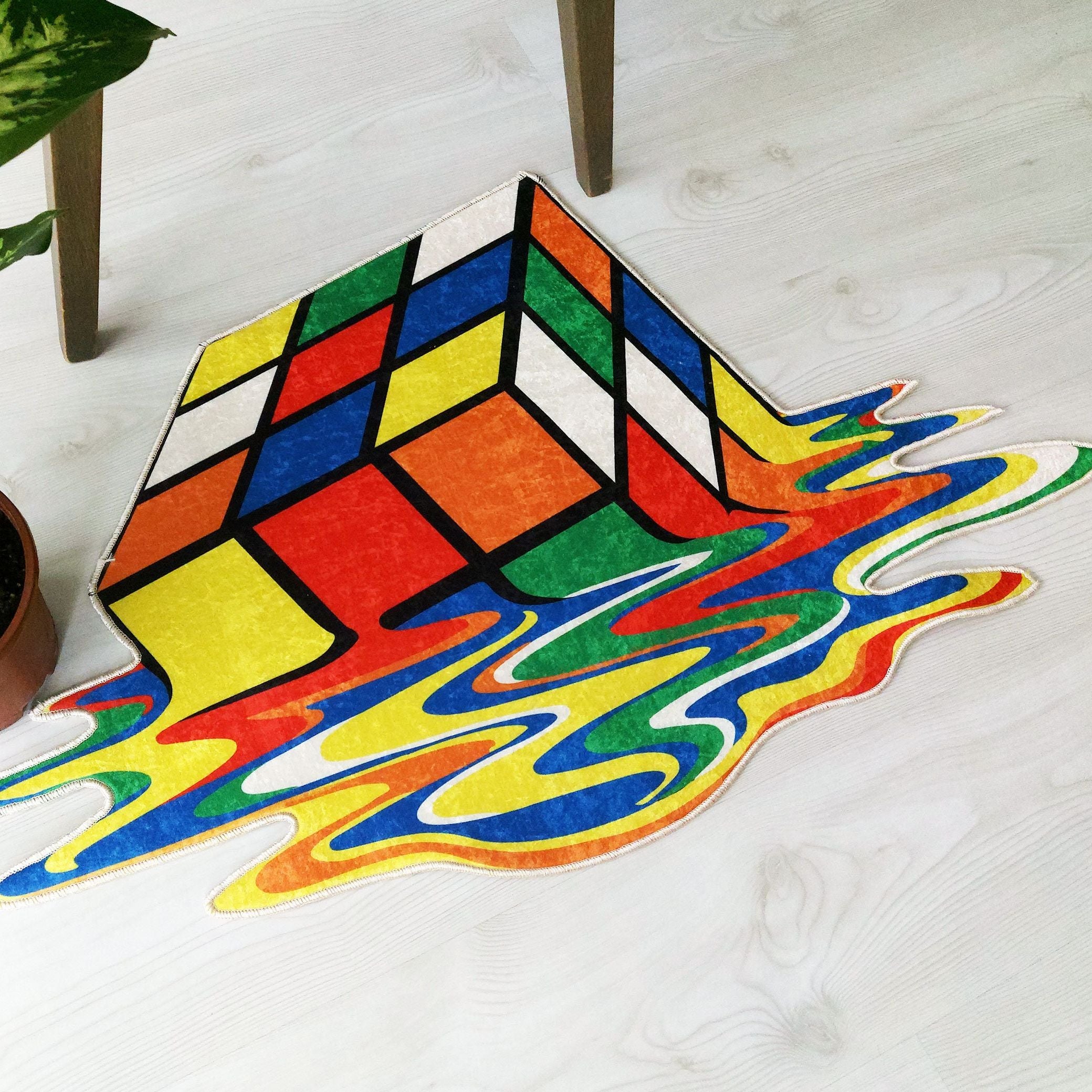 Melting Rubik's Cube Rug