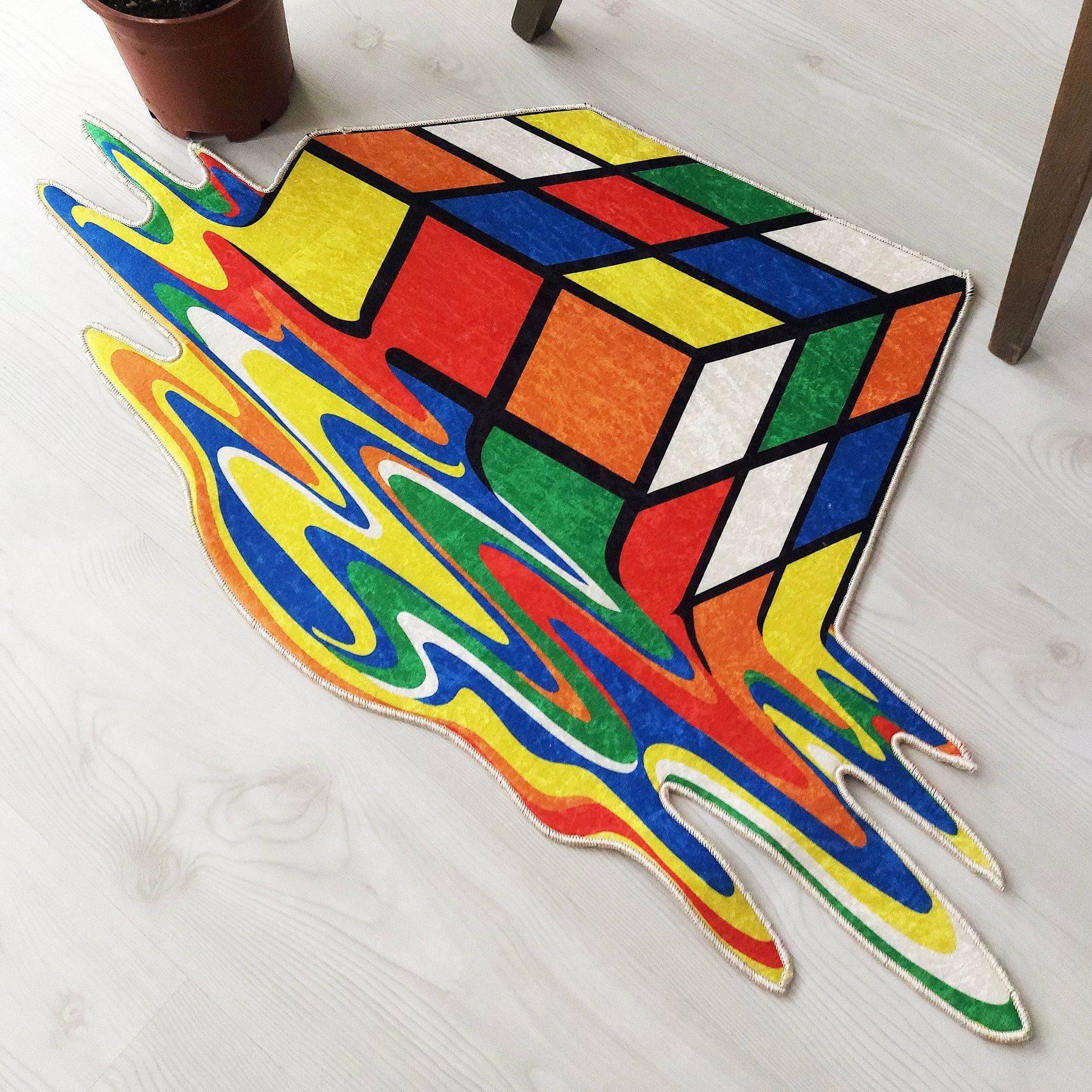 Melting Rubik's Cube Rug