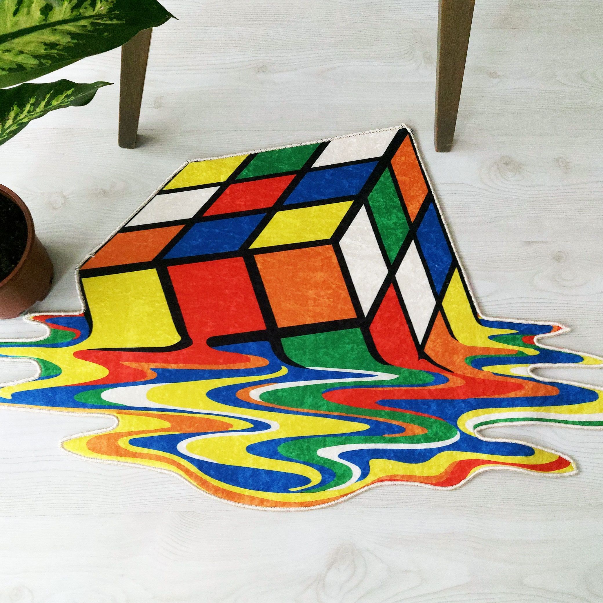 Melting Rubik's Cube Rug